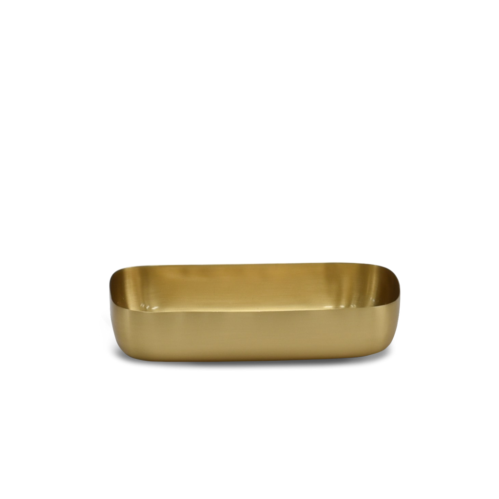 CUADRADO Guest Towel Tray in Brushed Brass