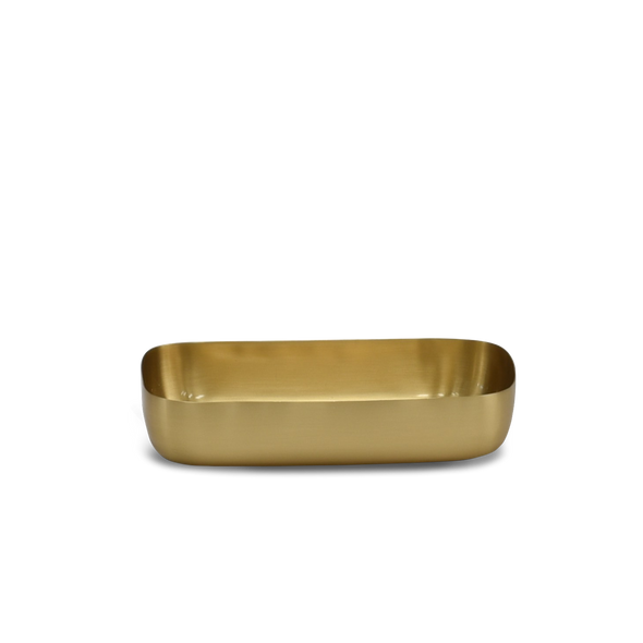 CUADRADO Guest Towel Tray in Brushed Brass